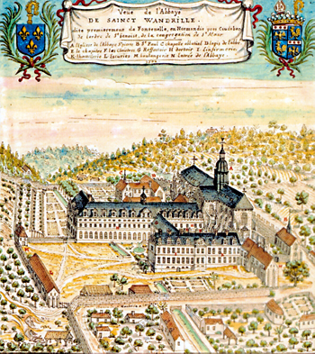 L'abbaye Saint-Wandrille en 1742. (© Abbaye Saint-Wandrille)