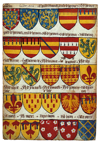 Armoiries normandes. (© Bibl. de l’Arsenal, Ms 4790, f° 64)