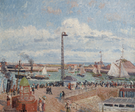 Camille Pissarro - L'Anse des pilotes et le brise-lames Est, Le Havre, l'après-midi, temps ensoleillé, 1903, HST, 54,5 x 65,3 - Achat de la Ville. (© 2013 MuMa Le Havre / David Fogel.)