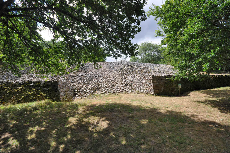 Le camp de Bierre. Emplacement du passage qui permettait autrefois de pénétrer dans l’enceinte. Il était situé sur le côté s'ouvrant en pente douce sur la plaine. (Photo Rodolphe Corbin © Patrimoine Normand.)