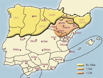 Carte Reconquista en Espagne (© Patrimoine Normand)