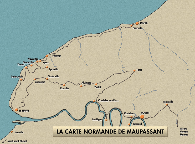 La carte normande de Maupassant. (© Patrimoine Normand.)