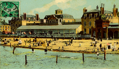 Le casino de Cherbourg donnant directement sur la plage au début du XXe siècle. (Coll. Patrimoine Normand)