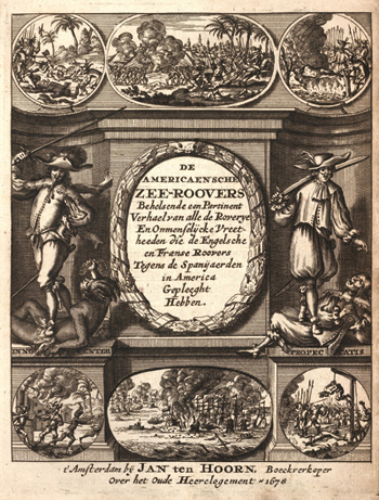 Page de garde de la première édition connue de l’œuvre d’Exquemelin, publiée aux Pays-Bas en 1678. (© Library of Congress – https://www.loc.gov – Pas de restriction connue de reproduction)