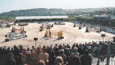 Un stade équestre éphémère à Deauville-Clairefontaine pour accueillir les épreuves de dressage, d’attelage et d’obstacle. (Photo Thierry Georges Leprévost © Patrimoine Normand)