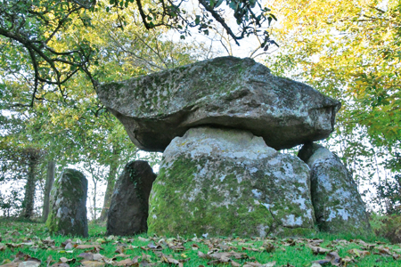 Le dolmen de Saint-Germain-de-Tallevende, l’archétype du dolmen breton, mais en Normandie. (Photo Rodolphe Corbin © Patrimoine Normand)
