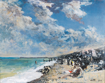 Ciel orageux sur la plage de Dieppe, Jacques-mile Blanche. (Paris, 1861 - Offranville, 1942) ( Région Normandie /Inventaire général/Patrick Merret  Léonie Hamard)