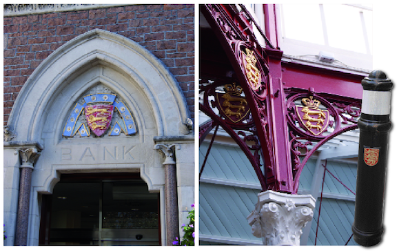 Omniprésence des trois léopards à Saint Hélier, capitale de Jersey. (© Georges Bernage.)