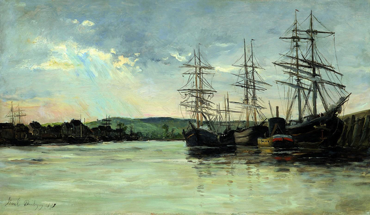 Karl Daubigny, Voiliers sur l'estuaire. (© Musée des Beaux-Arts de Pau)