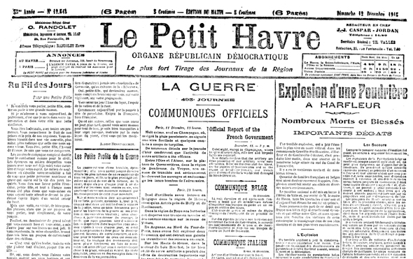 Il y a cent ans, l'explosion des poudreries belges à Graville