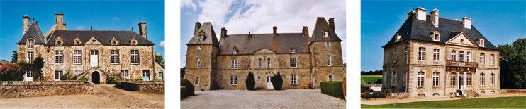 Le manoir de la Cour et château de Tourville à Lestre, manoir de Mesnildot au Ham