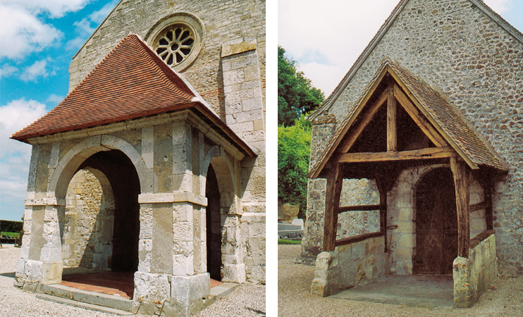 Les porches des églises du pays d’Auge