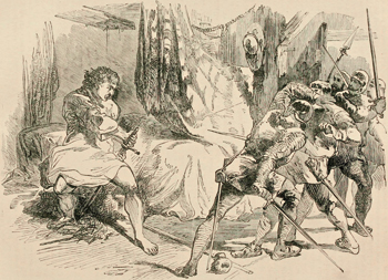 Richard arrêté par les sergents de Léopold d’Autriche. Vision romantique dans Cassel's illustrated history of England, volume I, 1865.  (© Coll. Stéphane William Gondoin)