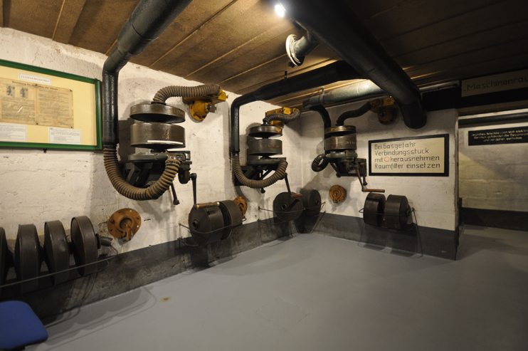 Au niveau 1, la salle des machines possède une puissante ventilation pour régénérer l'air et éviter l'accumulation de dioxyde de carbone (Photo Rodolphe Corbin © Patrimoine Normand)