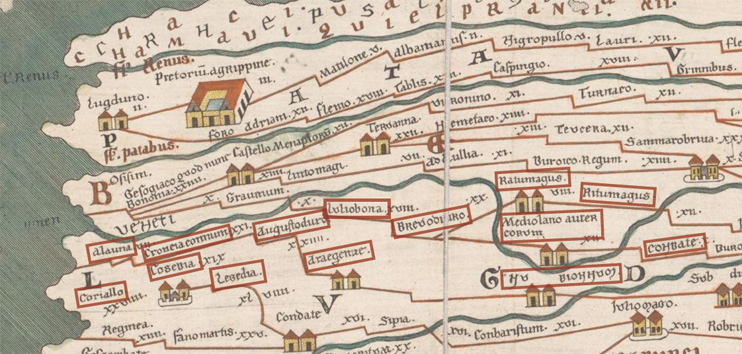 Table de Peutinger – Itinéraire de la Normandie gallo-romaine