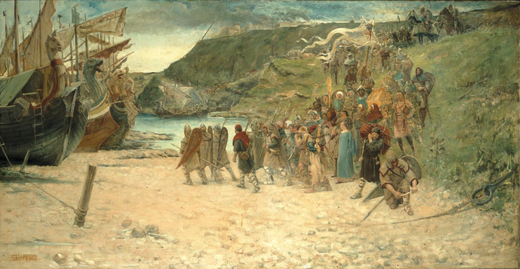 Les Vikings s'emparaient au cours de leurs raids d'objets précieux mais aussi de captifs. Le reliquaire, 1910, par Henri-George Charrier. (© Musée de Normandie – Caen)